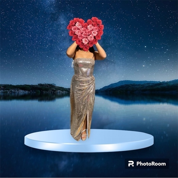 PROM SILVER SEQUIN GOWN size 6 - Picture 2 of 6